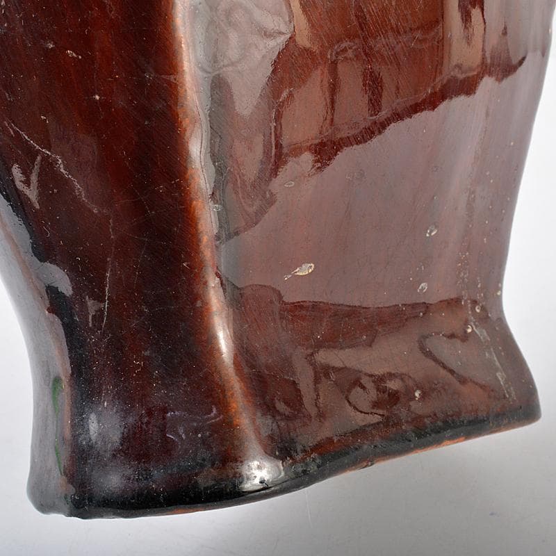 中国 紅釉 面取六角瓶 V R5455B