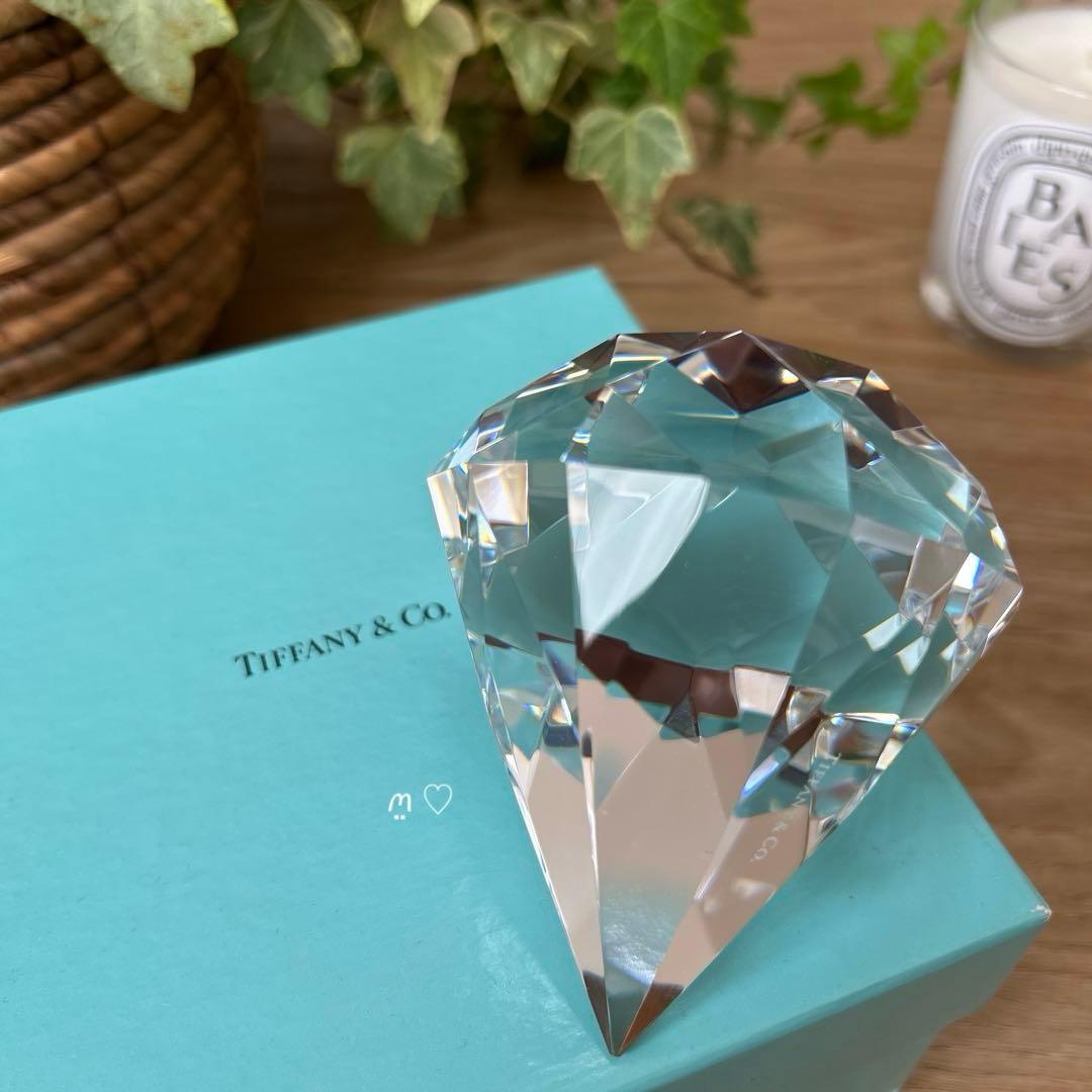 ティファニー ダイヤモンドカットペーパーウェイト クリスタルガラス