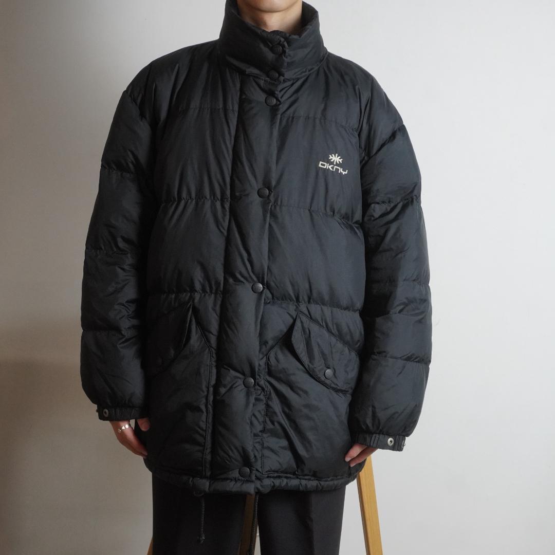 90s DKNY ダウンジャケット 刺繍ロゴ ブラック サイズS/IW194 - メルカリ