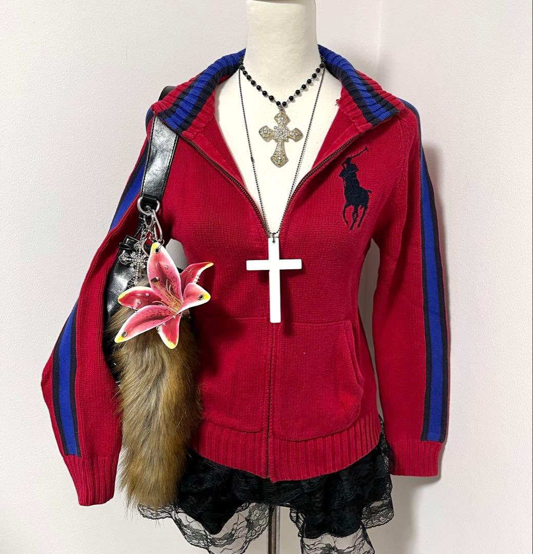 ラルフローレン ケーブル ニット ピンク y2k グランジ ノーム ロンドン