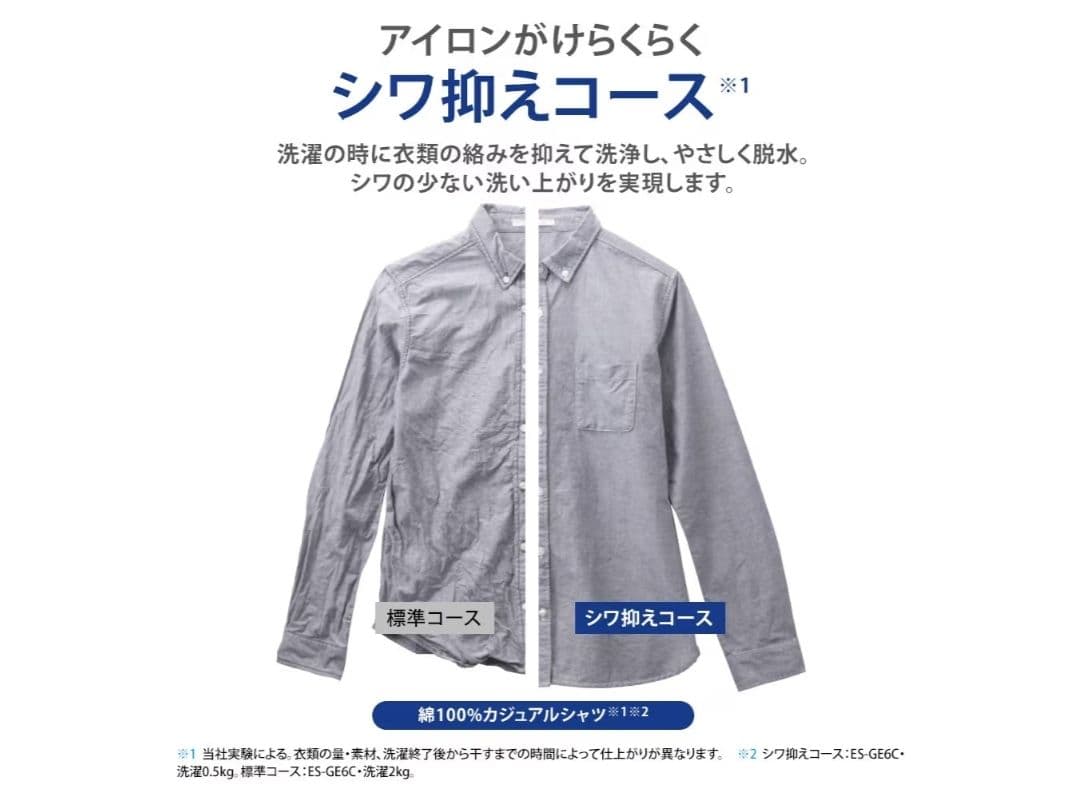 シャープ SHARP 縦型 全自動洗濯機 ES‐GET6C 6.0kg