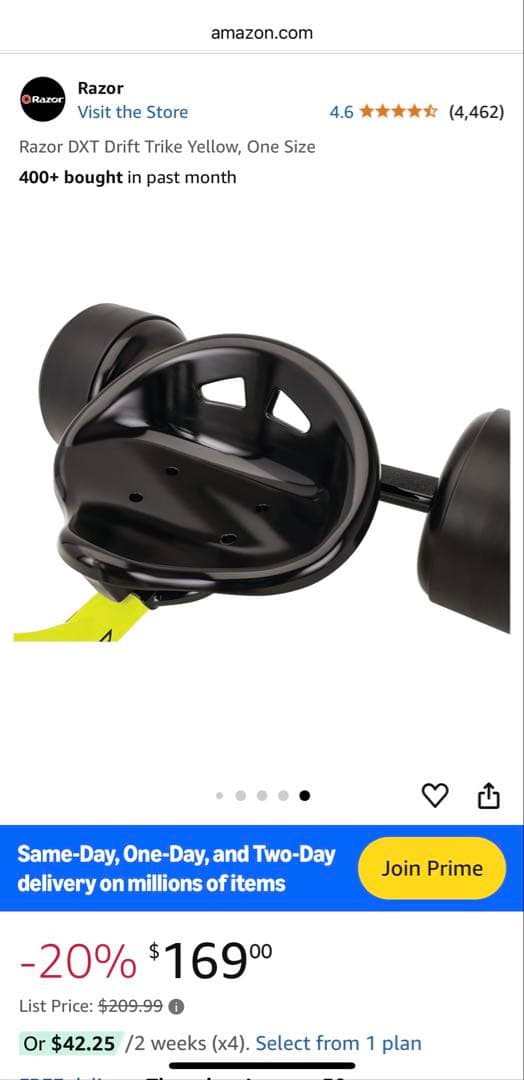 ち*こ様 ドリフトトライク Razor DXT Drift Trike イエロー