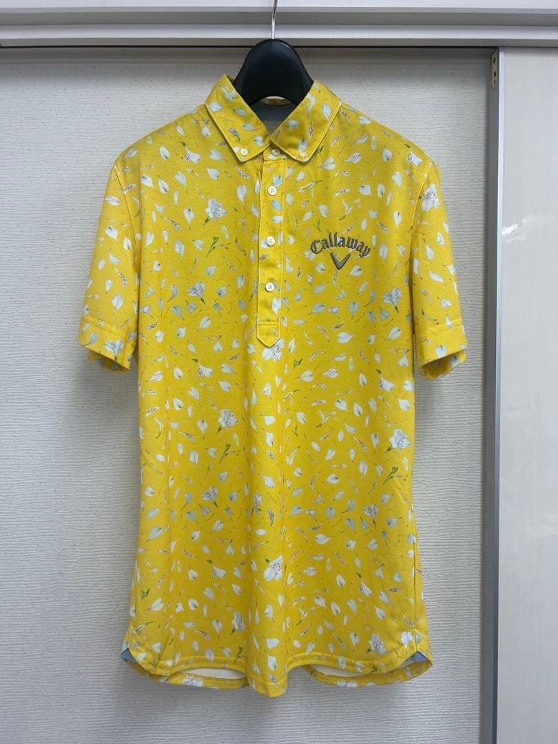 美品】キャロウェイ ゴルフウェア 半袖 ポロシャツ 花びら 総柄