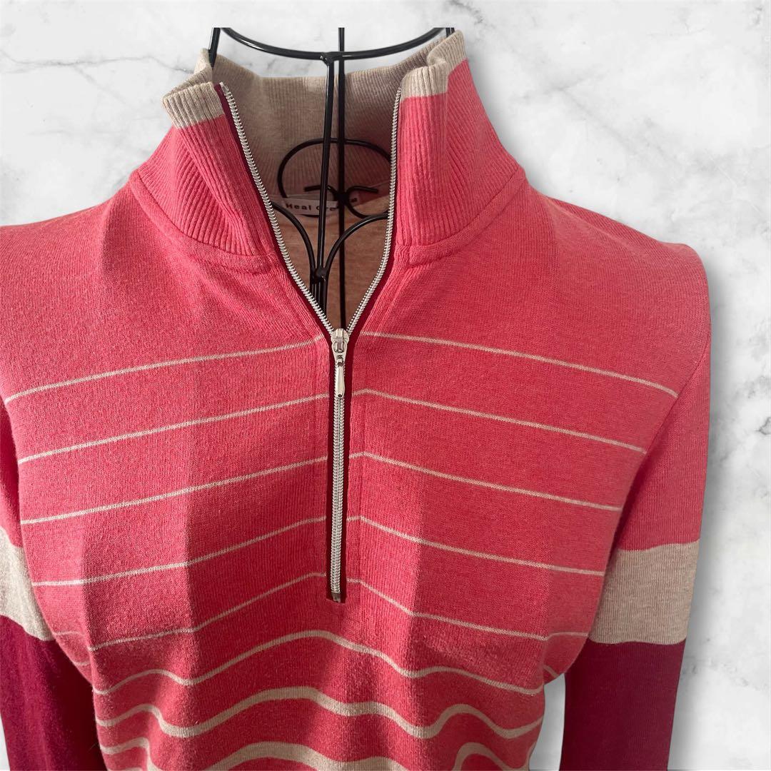 Heal Creek ハーフジップ ニット 40 ボーダー ゴルフウェア - メルカリ