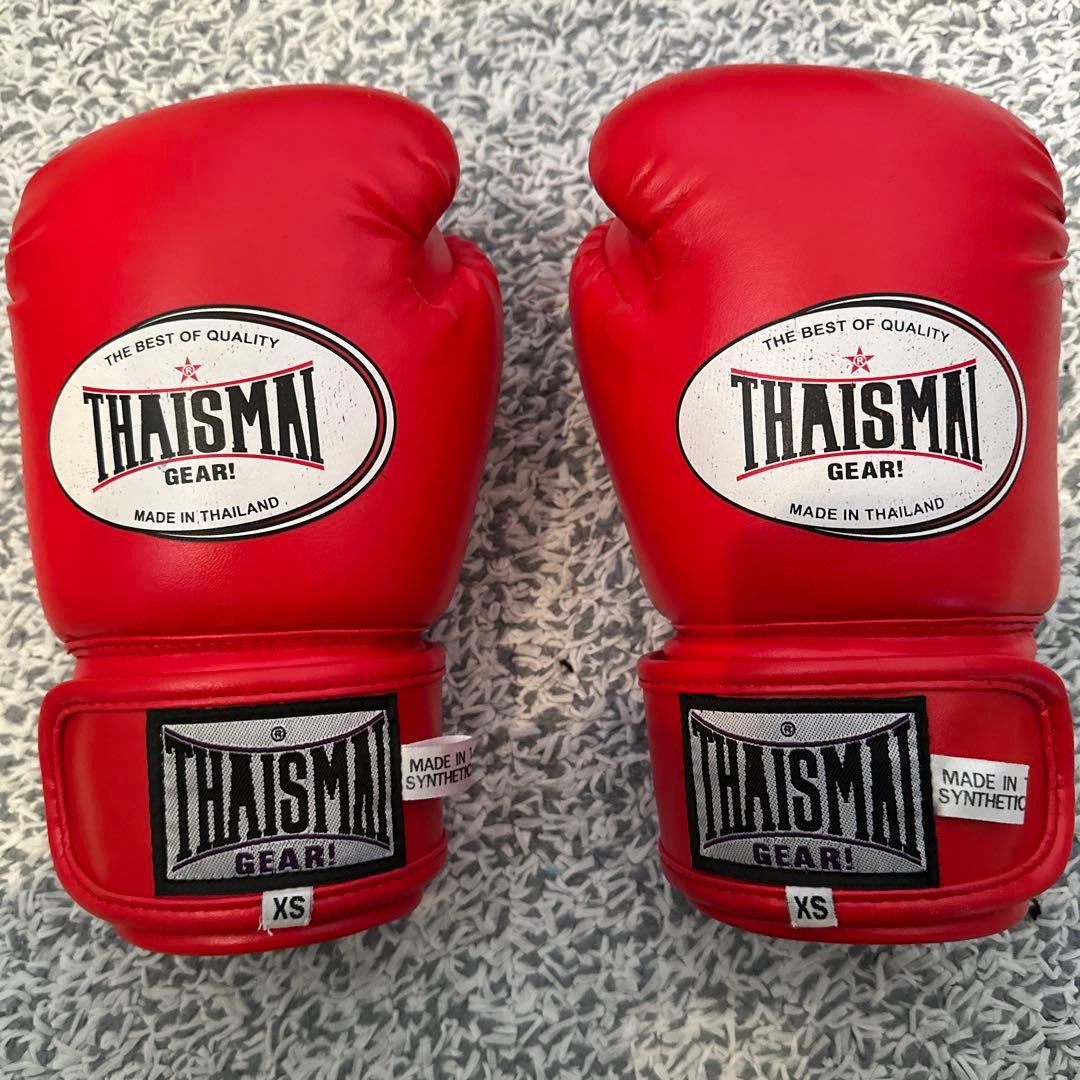 ☆THAISMAI ボクシンググローブ XS赤ジュニア用パンチングミットセット