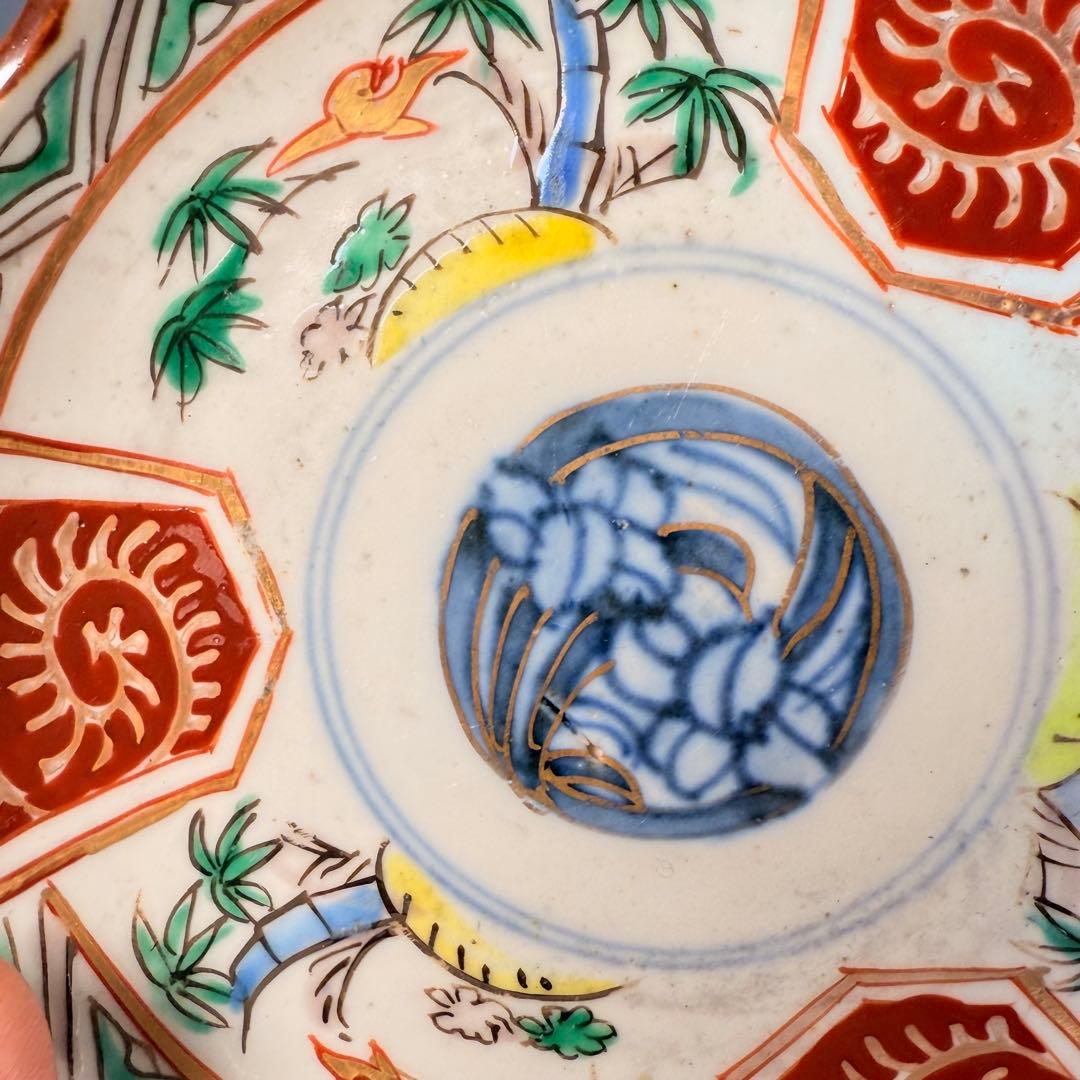 古伊万里 染錦 菖蒲 竹鳥図 直径12.3㎝ 赤絵 6枚 古器を楽しむ - メルカリ