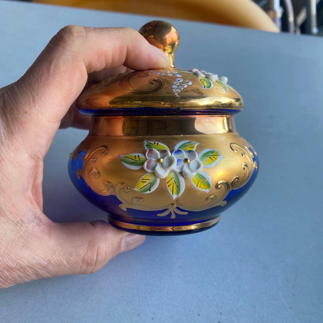 値下げ MURANO ベネチアングラス キャンディーポット ITALY - メルカリ