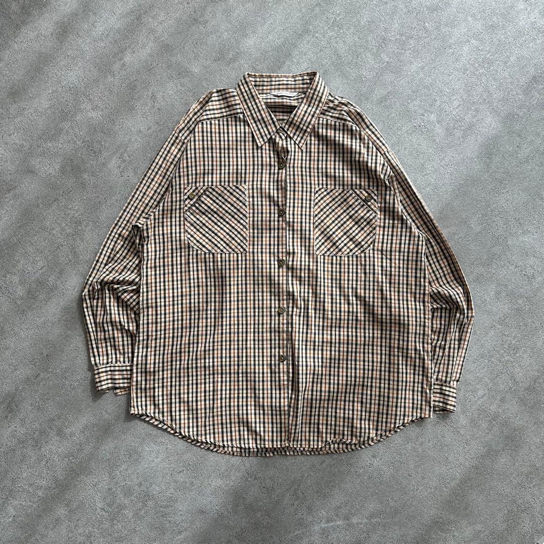90s vintage チェックシャツ 長袖 バイアス ポケット ゆったり - メルカリ