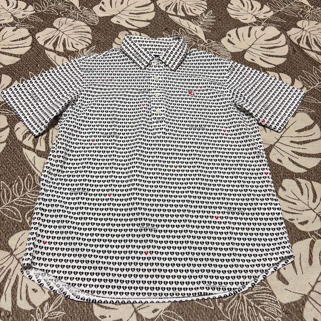 PEARLY GATES(パーリーゲイツ)メンズ ハート柄 半袖ポロシャツ 美品