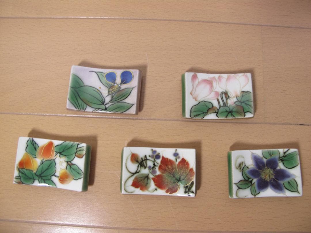 陶あん京焼清水焼 伝統工芸色絵付け 箸置き 5個セット - メルカリ
