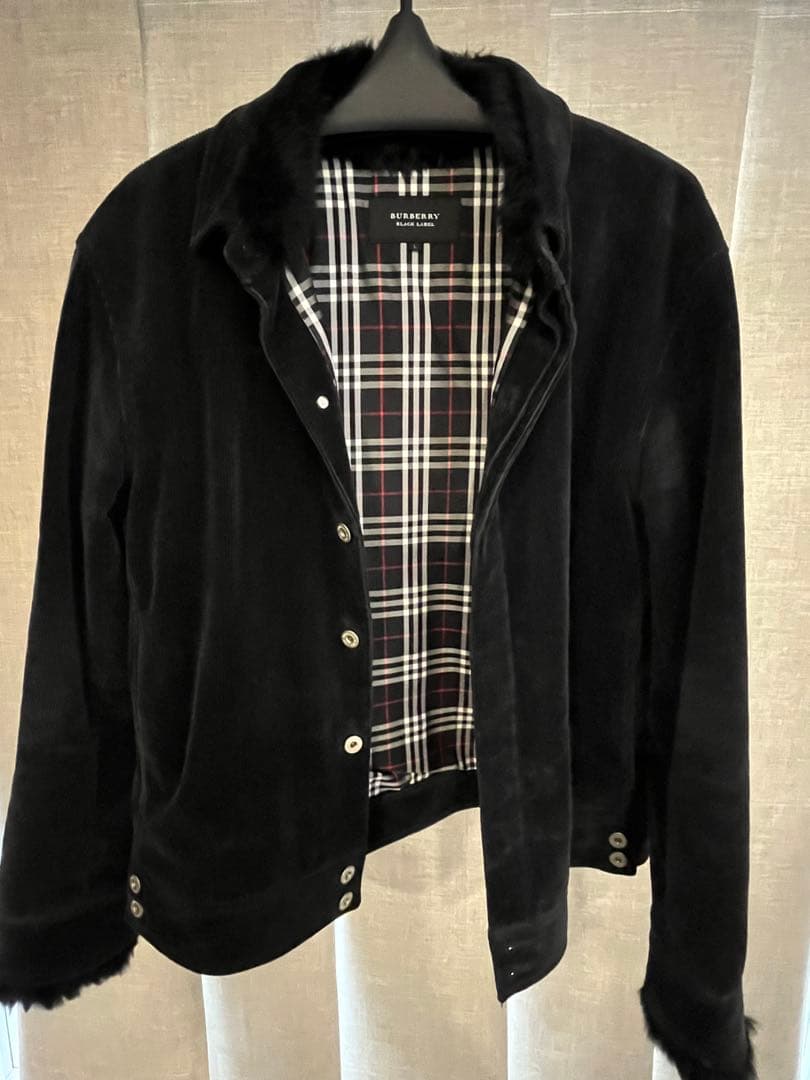 BURBERRY BLACK LABEL ラビットファー コーデュロイジャケット - メルカリ