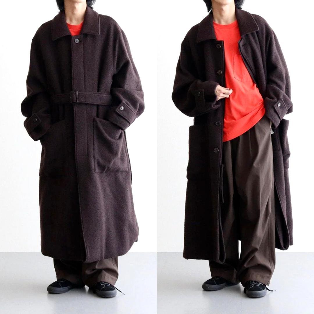 stein OVERSIZED BLANKET COAT チンストラップ ウール