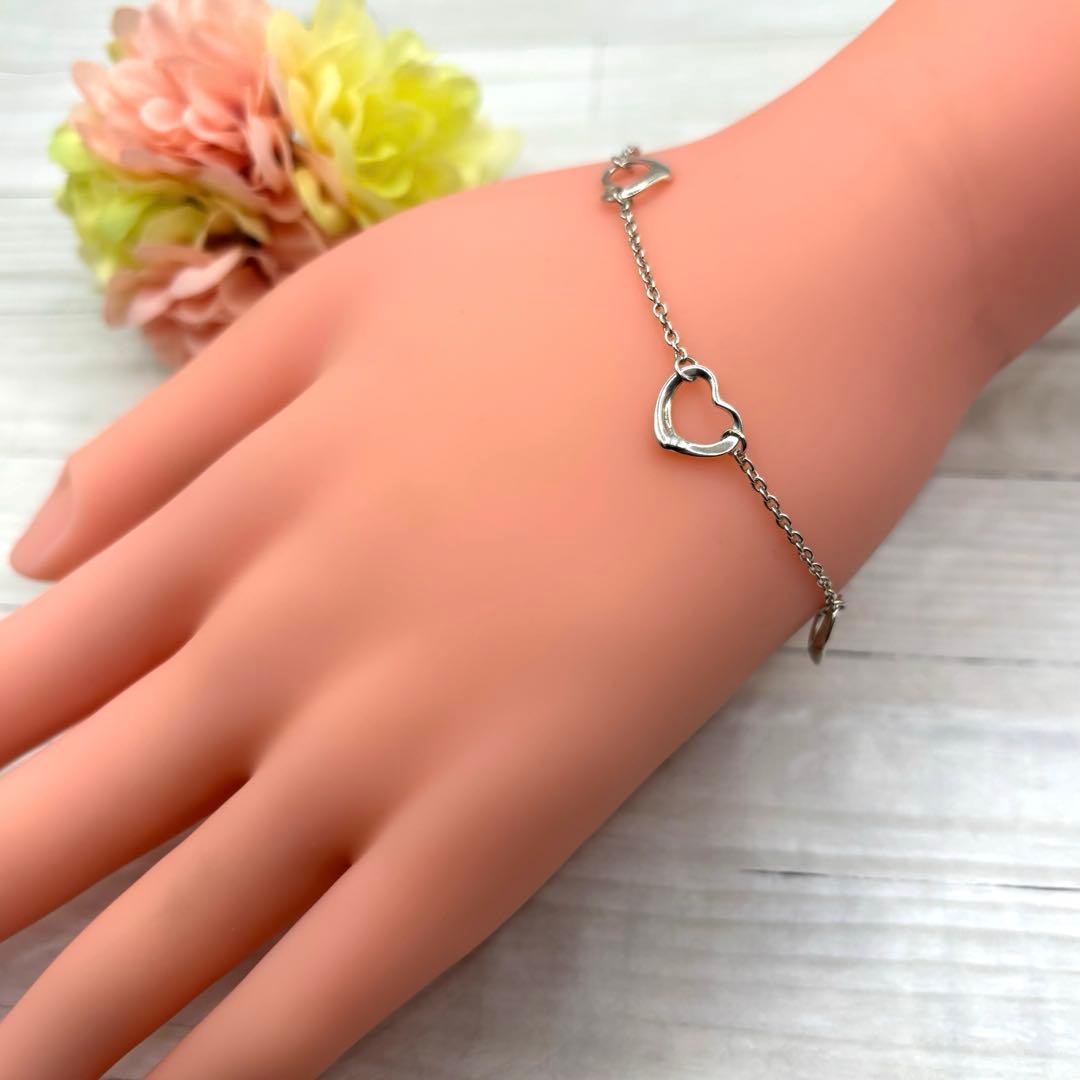 TIFFANY&Co. 【美品】オープンハート5P ブレスレット 925 廃盤品