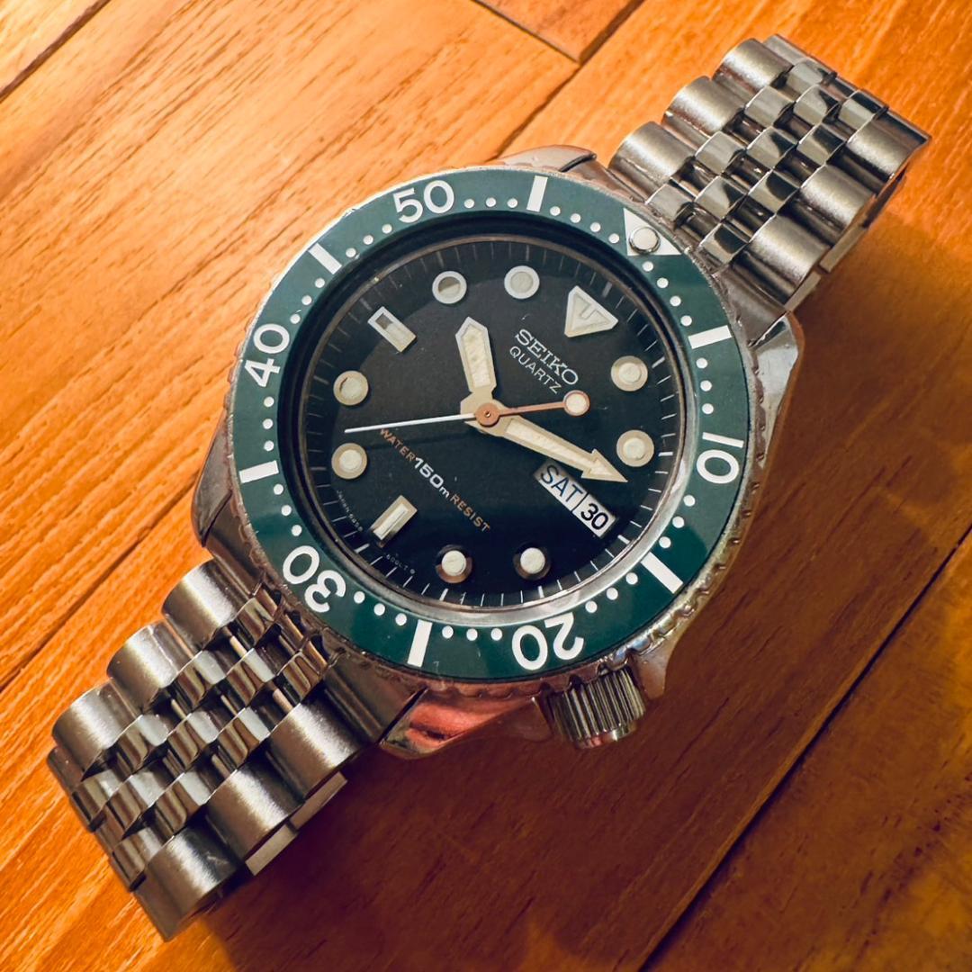 セイコー クオーツ ダイバー 150m レトロ グリーンベゼル ジュビリー