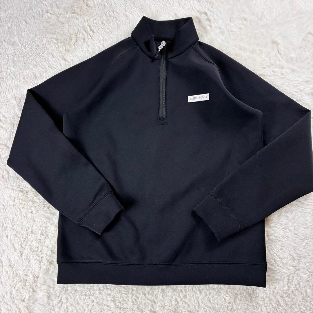 極美品 ブリーフィング 3dロゴ ハーフジップ ブラック S ゴルフ ジム