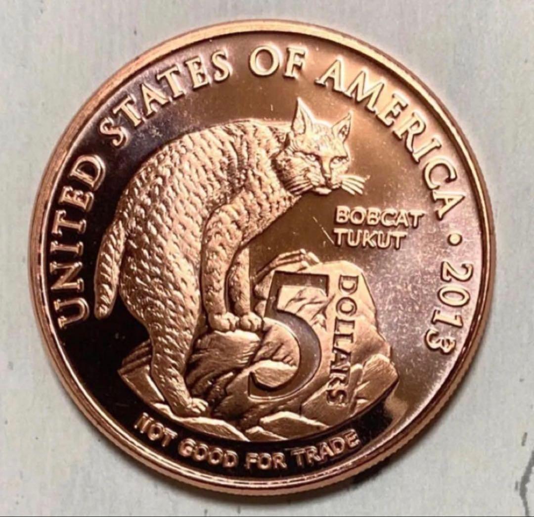 ネイティブ アメリカン コヨーテ&ヤマネコ 銅貨 コイン メダル 純銅