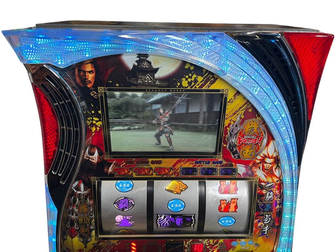 送料込 パチスロ実機 戦国無双 スロット メダル機 山佐 家庭用電源