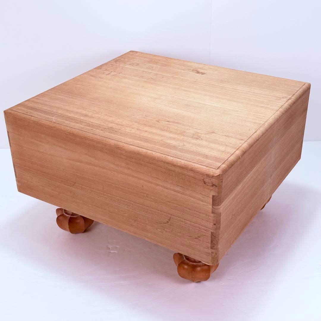 高級囲碁盤 17.5cm 天然漆線引き 桐蓋付 美品 伝統的技法 登録番号押印有