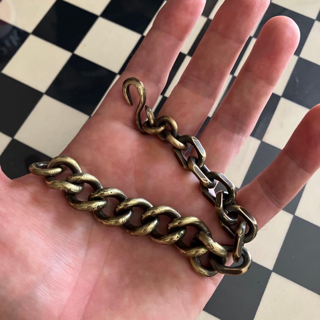 ブラス製 いぶし加工 3種チェーンブレスレット オリジナル品 オンリーワン