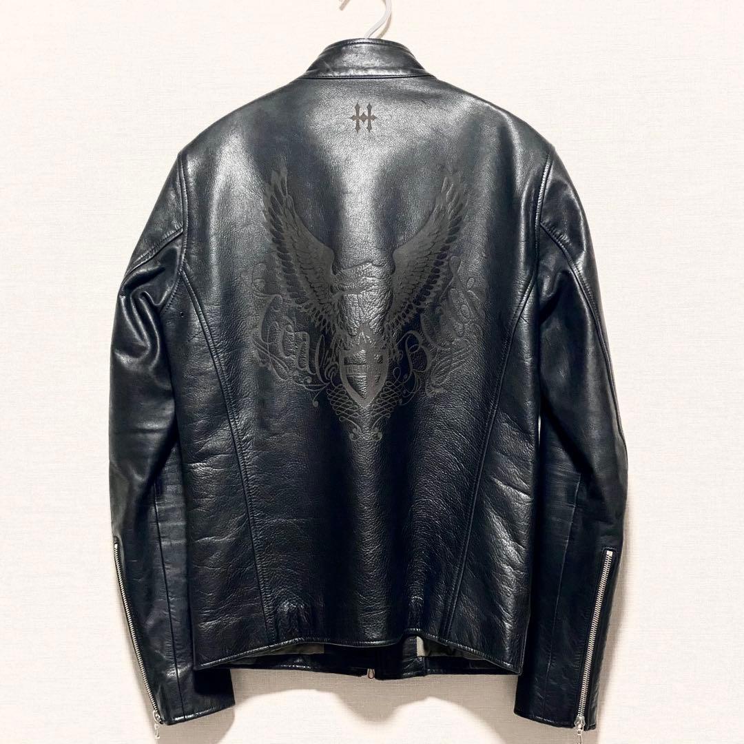 定価30万円・EXILE着】 コールブラック 極上イーグルレザージャケット
