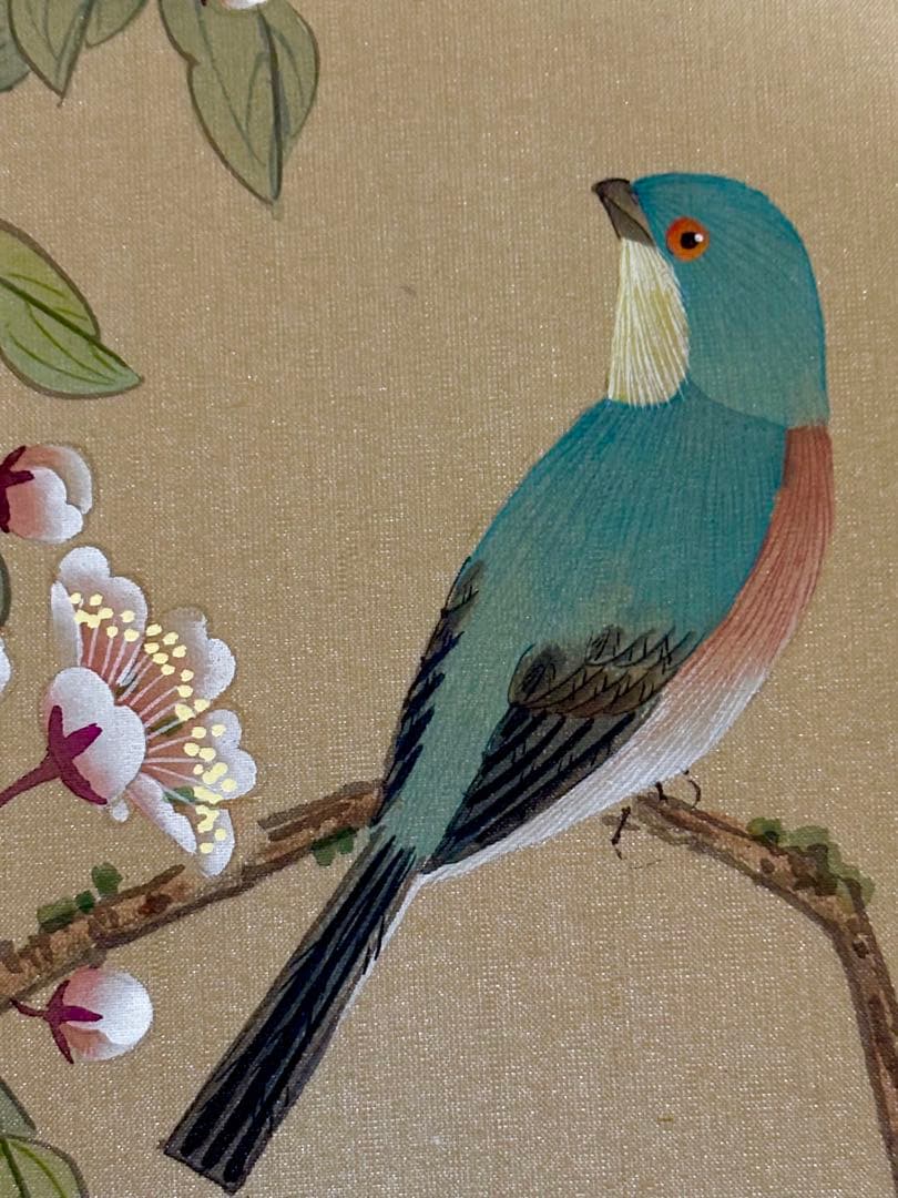 中国清代画家（王时敏画伯）の肉筆模写作品轴と肉筆花鳥画（5枚）共に