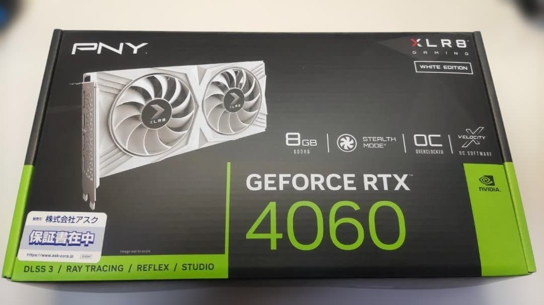 グラフィックボード・グラボ・ビデオカード GeForce RTX 4060 8GB White Edition Amazon | PNY GeForce RTX 4060 8GB XLR8 Gaming VETRO OC DUAL FAN
