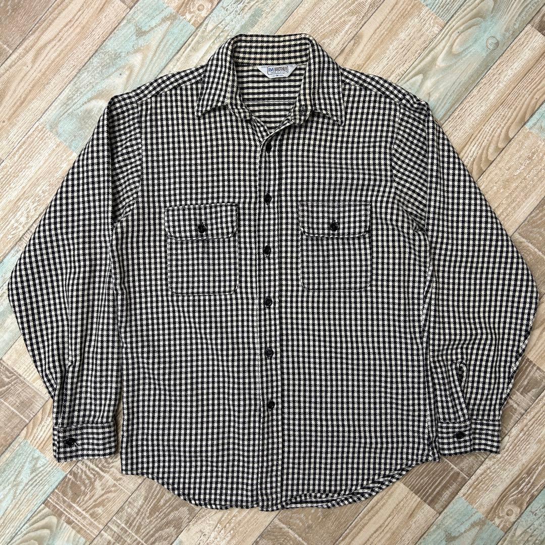 レアデザイン 70s USA製 ファイブブラザー ネルシャツ ギンガム