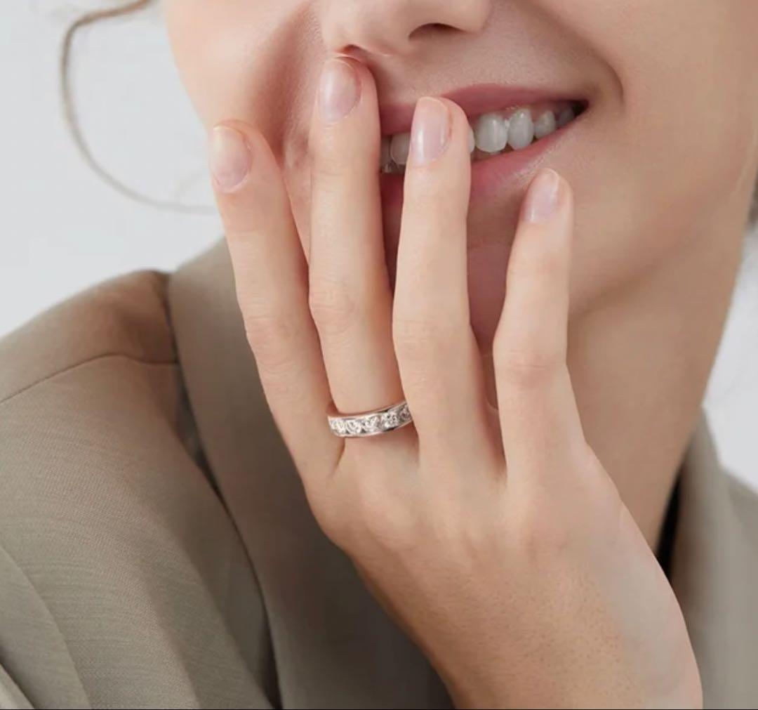 最高級モアサナイト モアッサナイト 4mm フルエタニティリング レール 9号