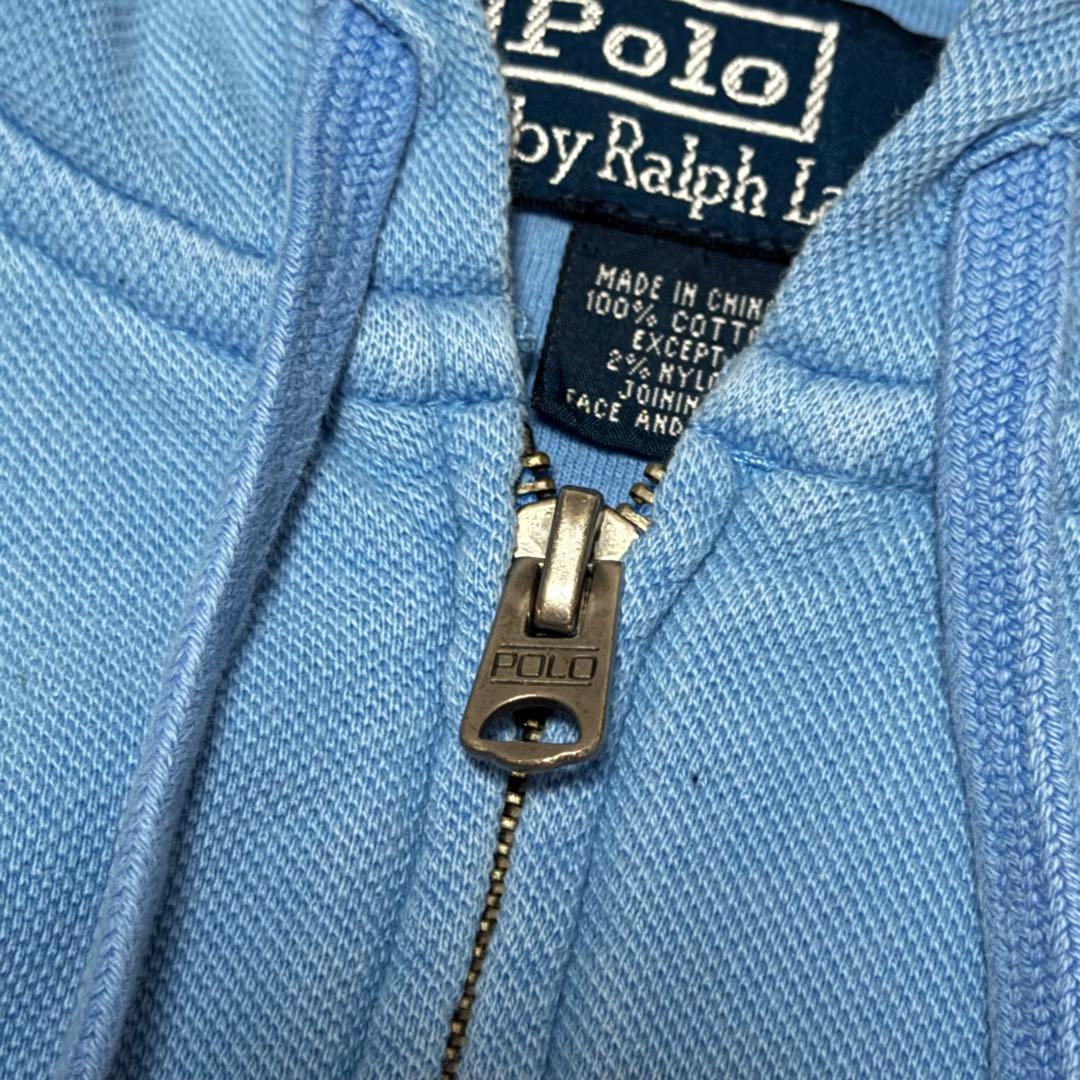 90s Polo by Ralph Lauren zip hoodie 水色 - メルカリ