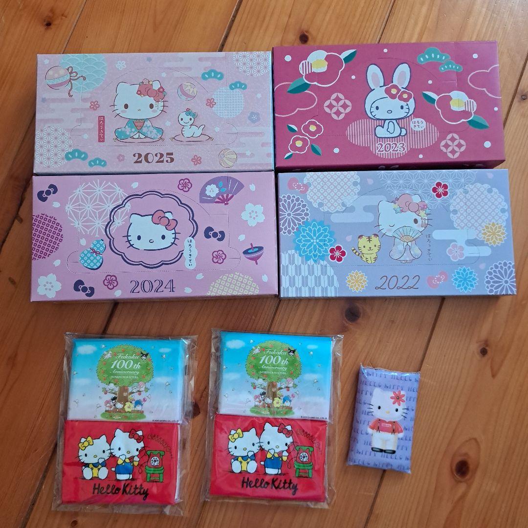 新品☆ハローキティ☆ ティッシュボックス4箱&ポケットティッシュ5袋