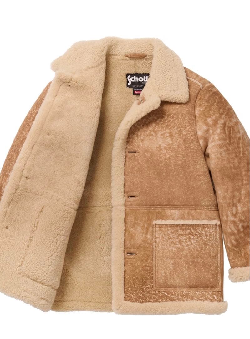 ジャケット・アウター Supreme x Schott Shearling Coat \"Tan\" M