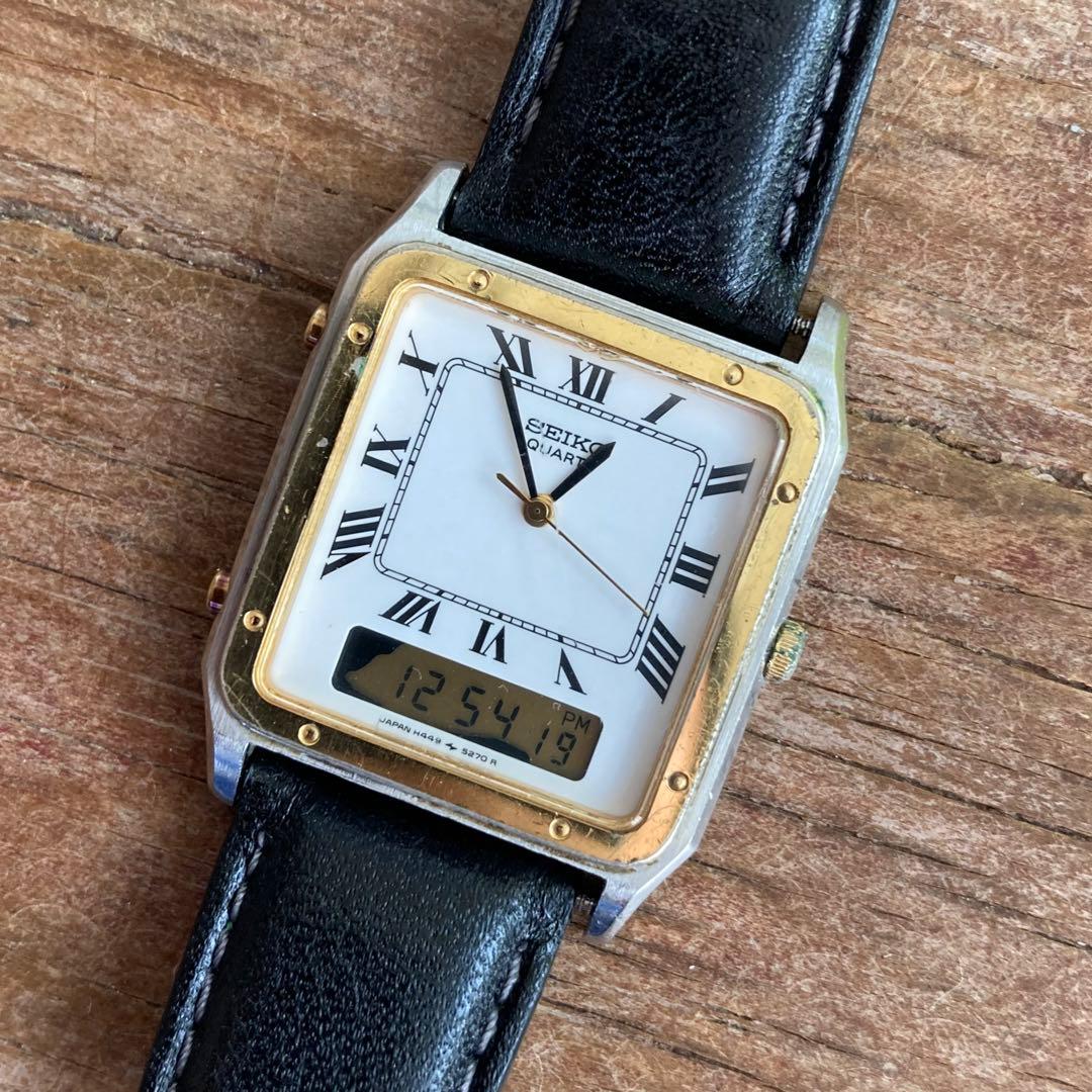 82年製亀戸オールドセイコーハイブリッド稼働品デジアナ サントス