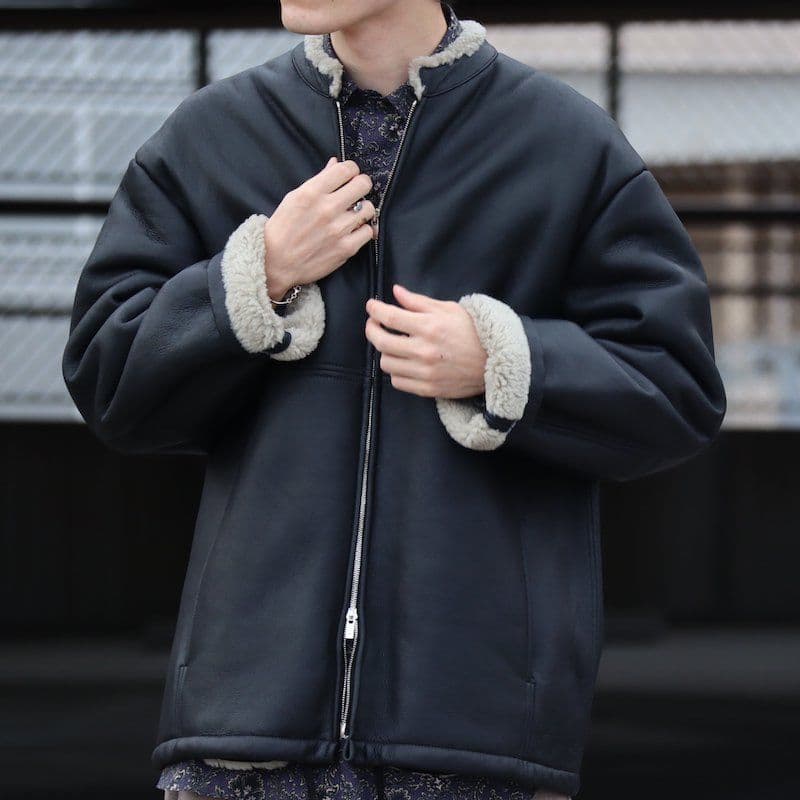 stein oversized mouton zip jacket - メルカリ