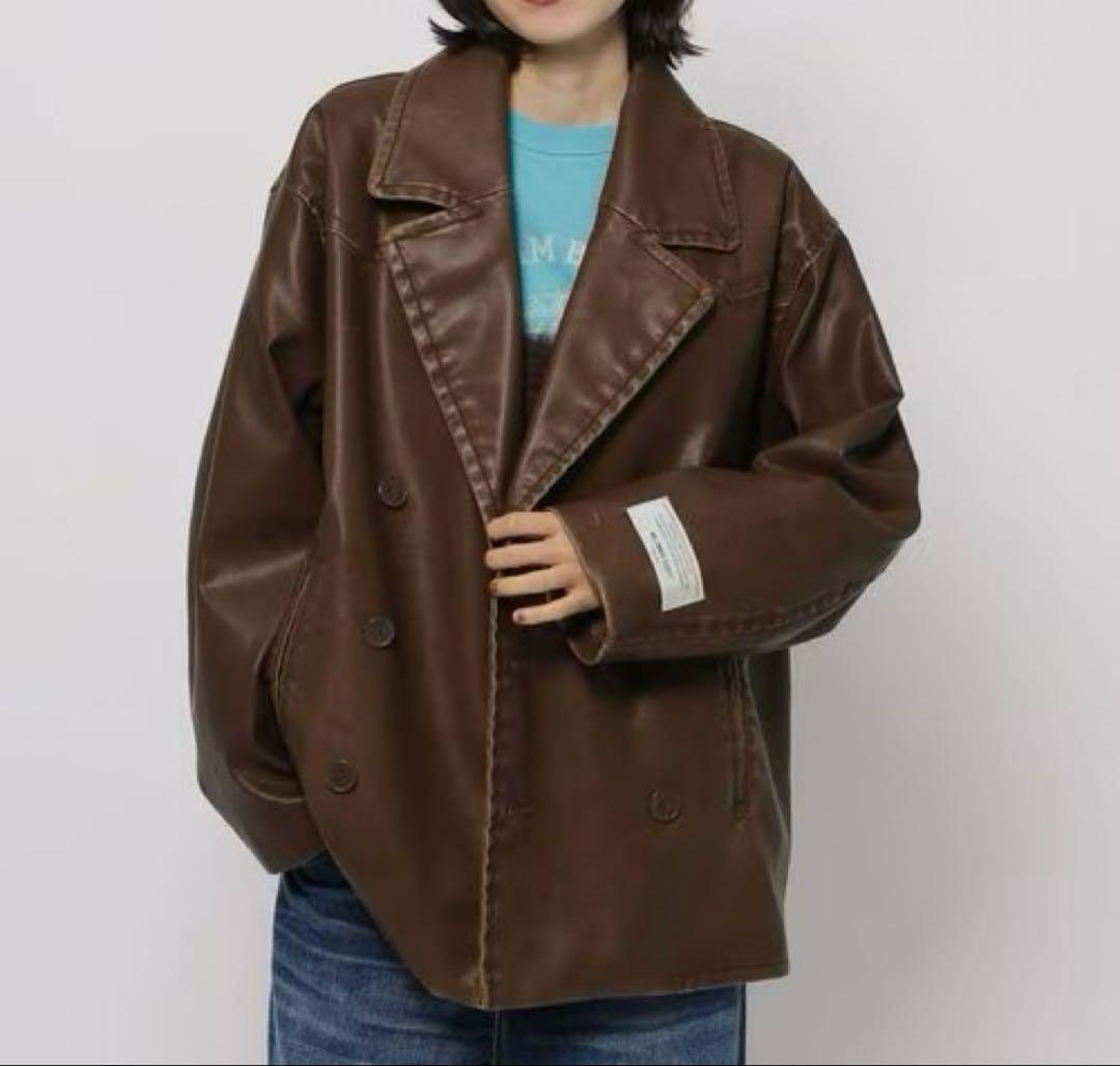 nikoand… フェイクレザーフェードジャケット ブラウン - メルカリ