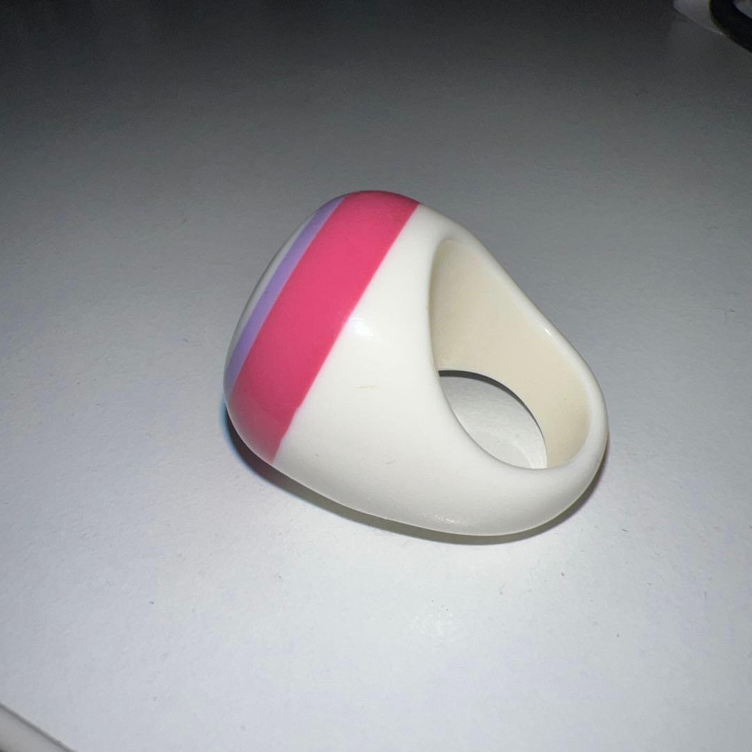 CHANELカラフルストライプリング 指輪 ココマーク - メルカリ