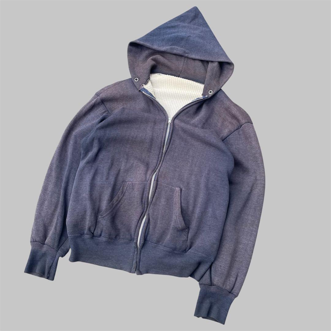 サンフェード】60s ダブルフェイス ジップパーカー サーマル 片爪YKK
