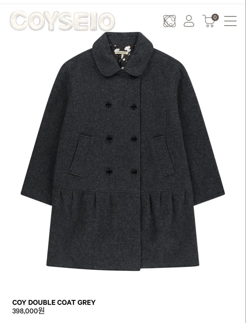 ジャケット・アウター COYSEIO COY DOUBLE COAT GREY02 2c4408386ff587d3f44da0b0e976b4