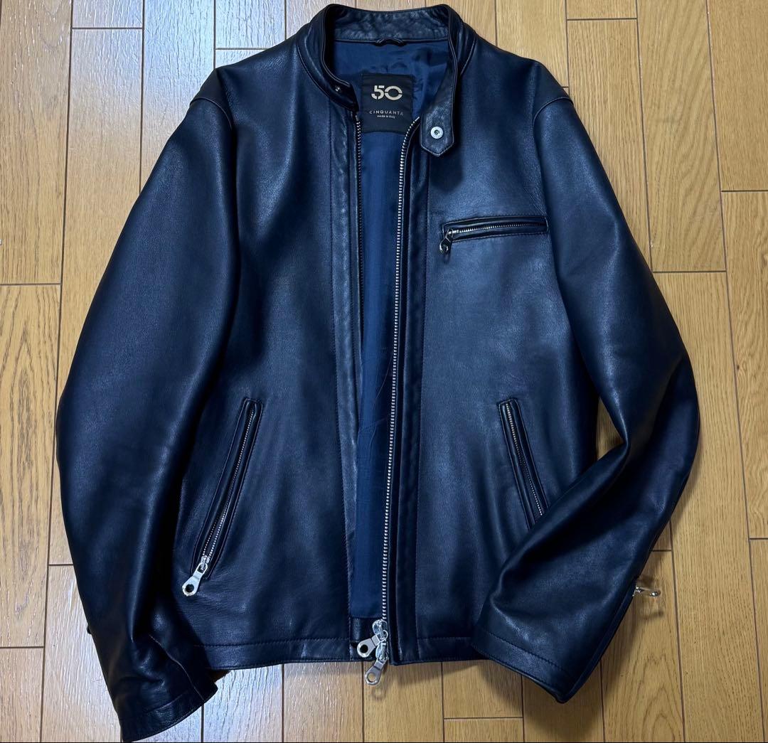 CINQUANTA/ネイビー/チンクアンタ/44サイズ/シングルライダース - メルカリ