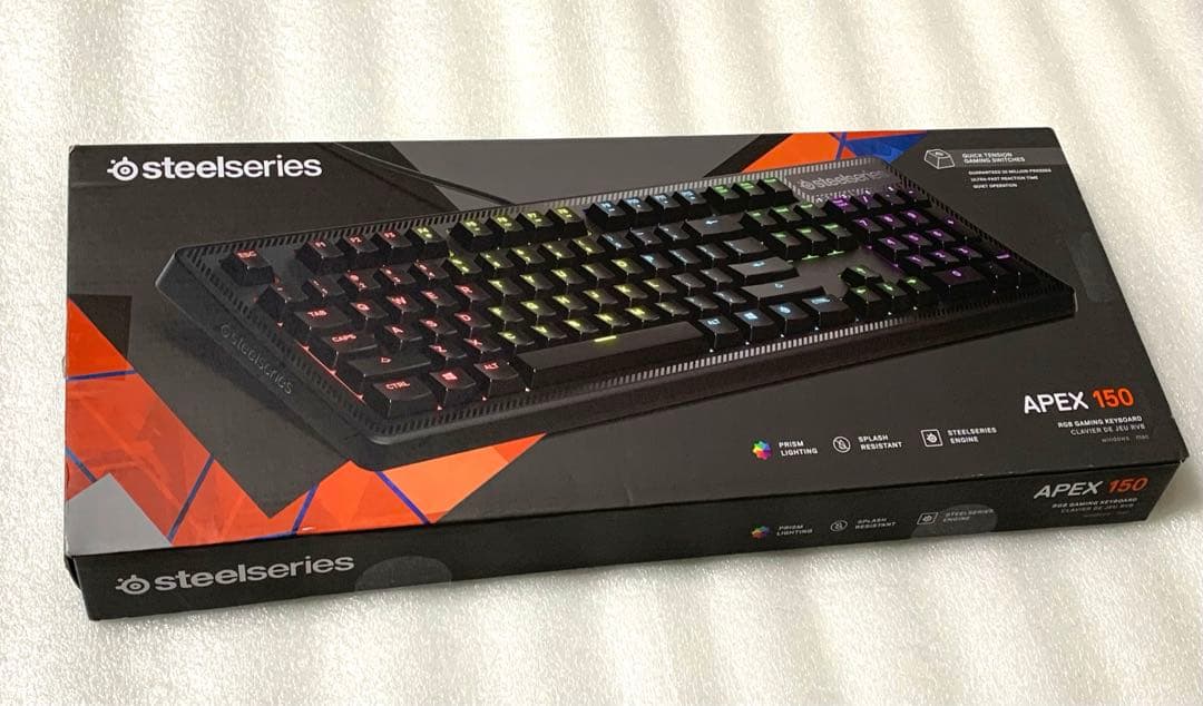 SteelSeries Apex 150 RGBゲーミングキーボード SteelSeries Apex 150 RGB Gaming Keyboard, Splash Resistant, Prism