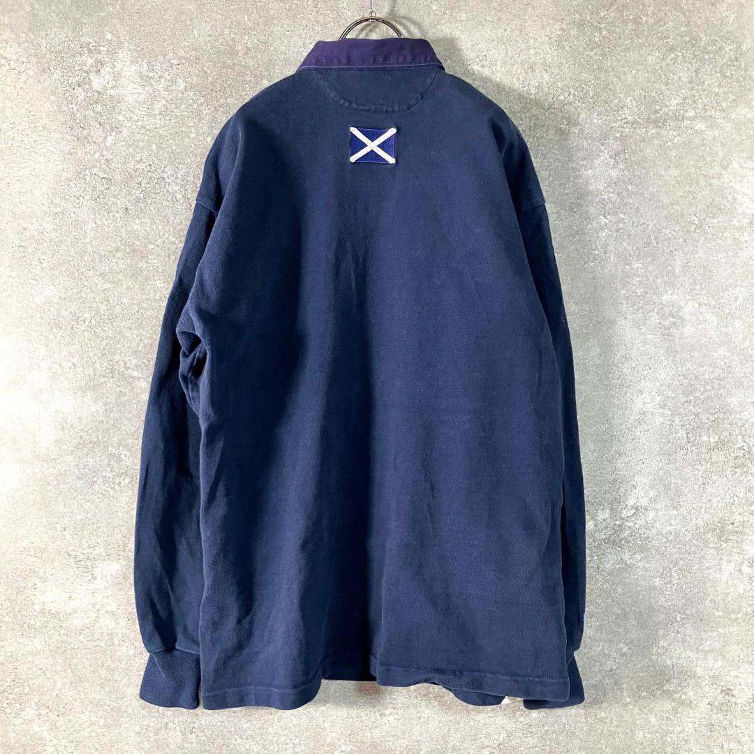 BARBARIAN スコットランド ラガーシャツ ブルー ホワイト XL - メルカリ