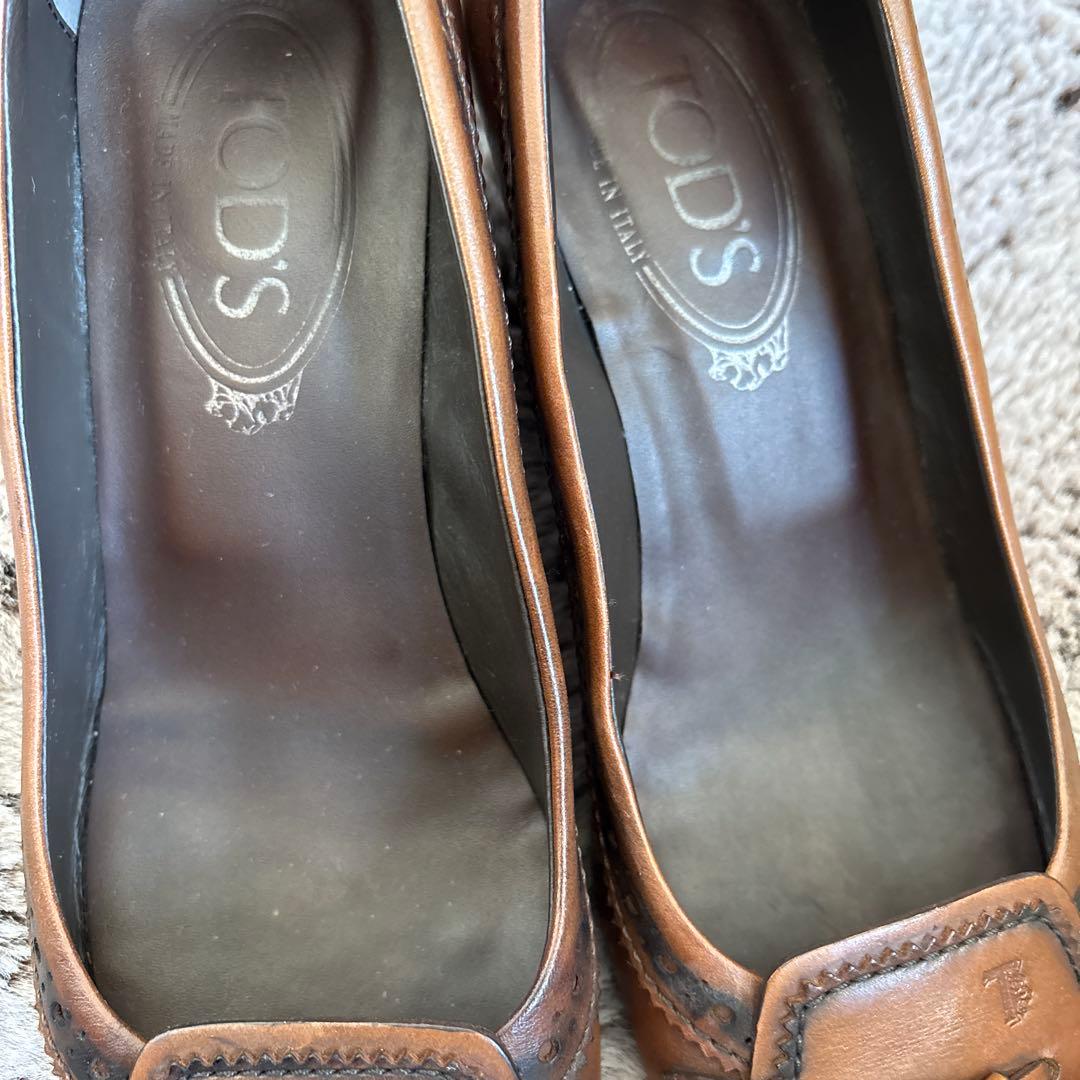 TOD'S トッズ ブラウン タッセル付き パンプス 美品 激安 - 靴ブランド