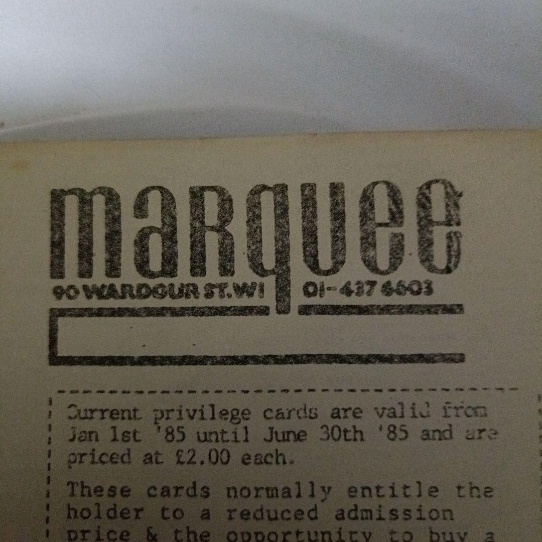 激レア Marquee 1985 特権チラシ マーキークラブ