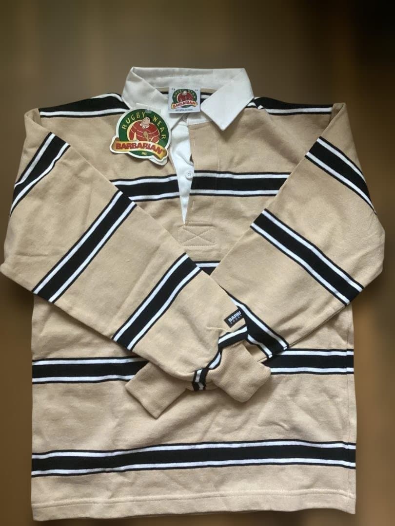 未使用】BARBARIAN ストライプ ラグビーシャツ カナダ製 - メルカリ