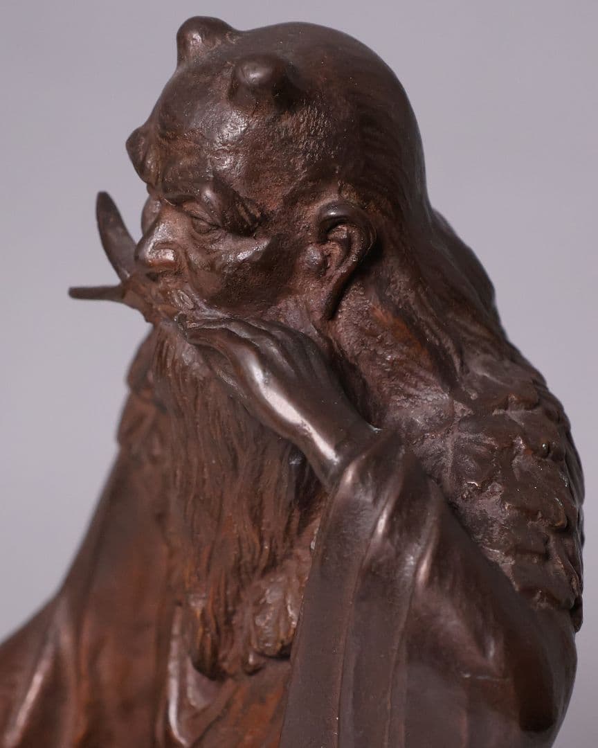 高岡銅器 堺幸山 鋳造 神農像 銅像 全高29cm 薬祖神【MA866】 - メルカリ