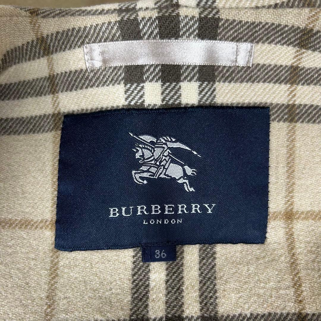 美品✨《バーバリーロンドン》カシミヤ混 ダブルフェイス フーデッドコート36