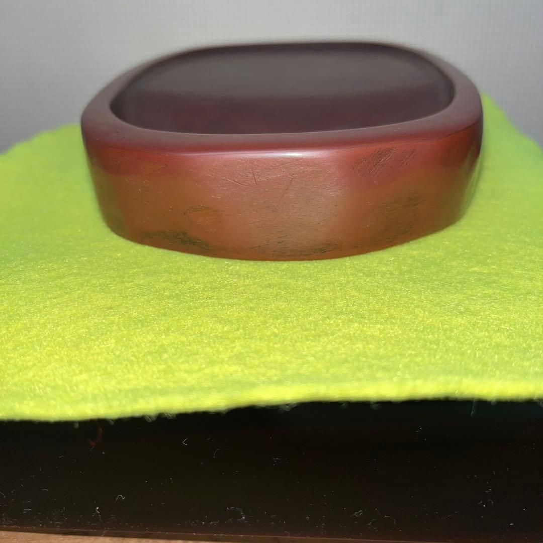 ⭕️岩手県 紫雲石硯 4代 佐藤鐡治 小判型硯 希少 姿が美しい 記念品