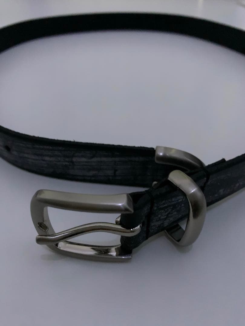 小物 CTHY HIGH-END BRIDLELEATHER NARROW BELT A107HSII - Extra Thick Bridle Leather Belt - Black | Dant
