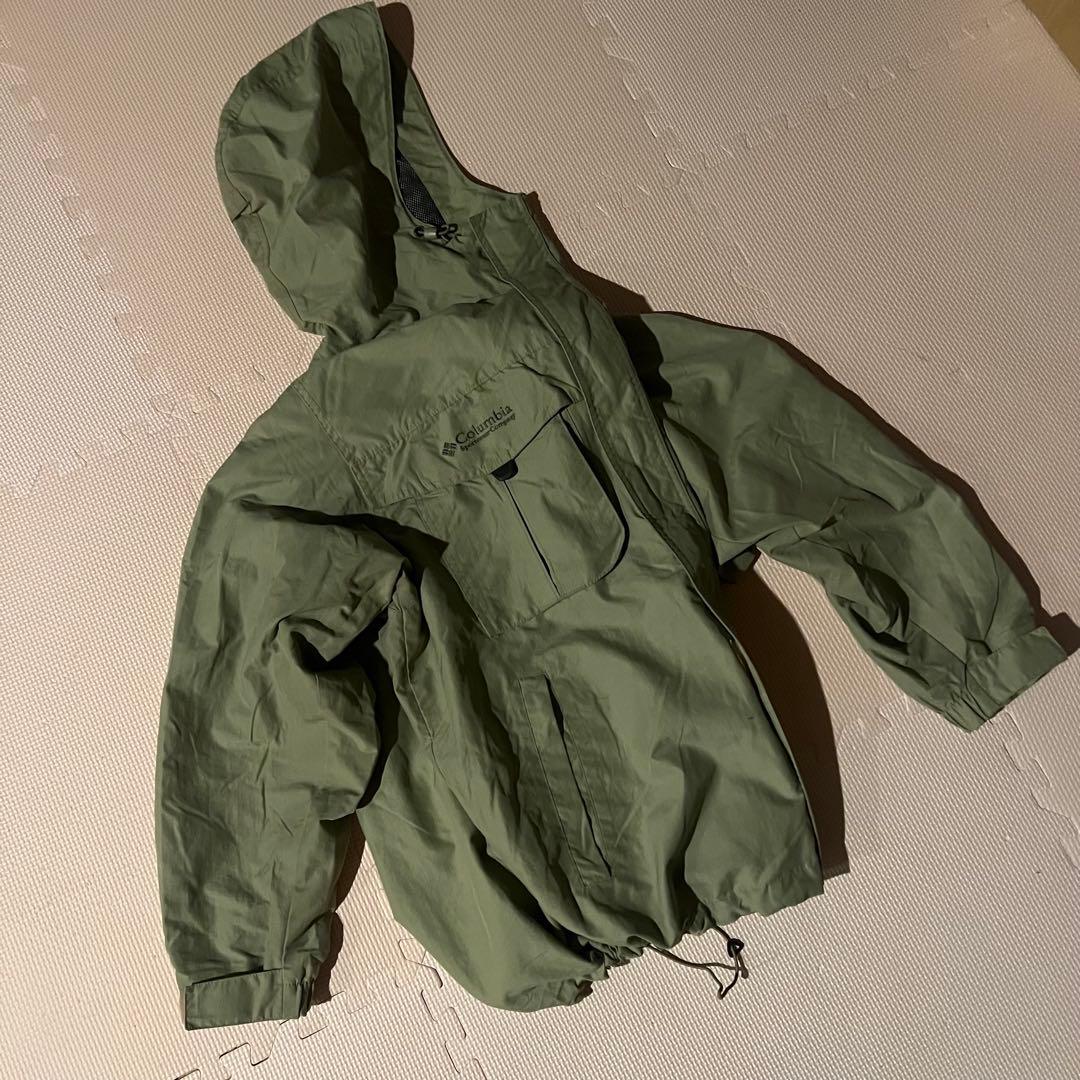 極防寒！】Columbia マウンテンパーカー ロゴ刺繍 ドローコード L