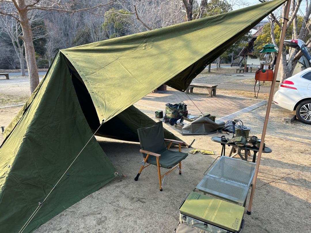 ワンポールテント ルーマニア軍幕 4枚 連結ボタン カスタム化