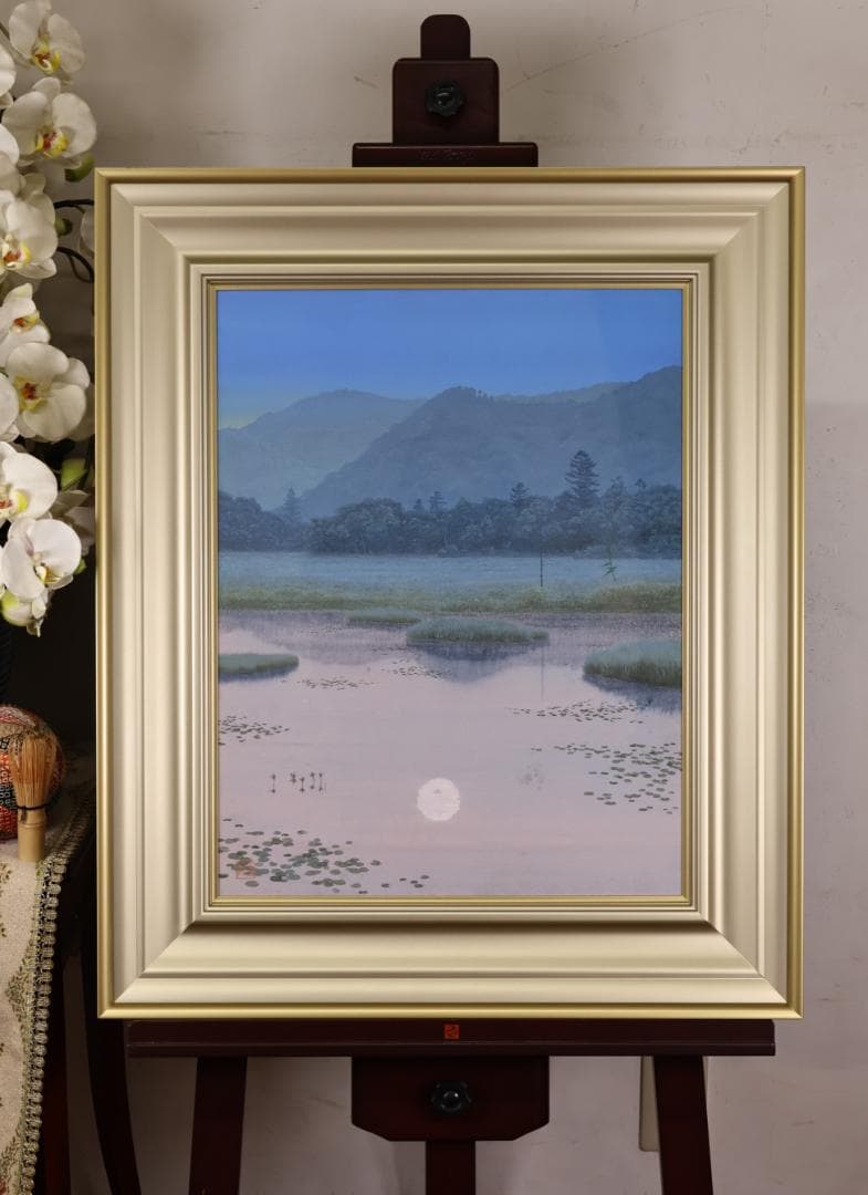 黒岩善隆 『 月光 』 P10号 日本画 共シール 真作保証 BJ211 - メルカリ